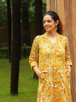 Load image into Gallery viewer, Collared Button Down Dress Yellow
