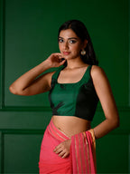 Nazaqat Blouse : Green sqare neckline