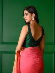 Nazaqat Blouse : Green V neckline