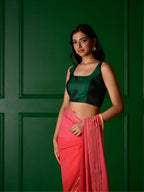 Nazaqat Blouse : Green sqare neckline