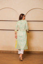 Load image into Gallery viewer, Green &amp; Yellow Kurta
