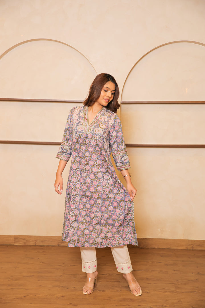 Blue & Pink Kurta