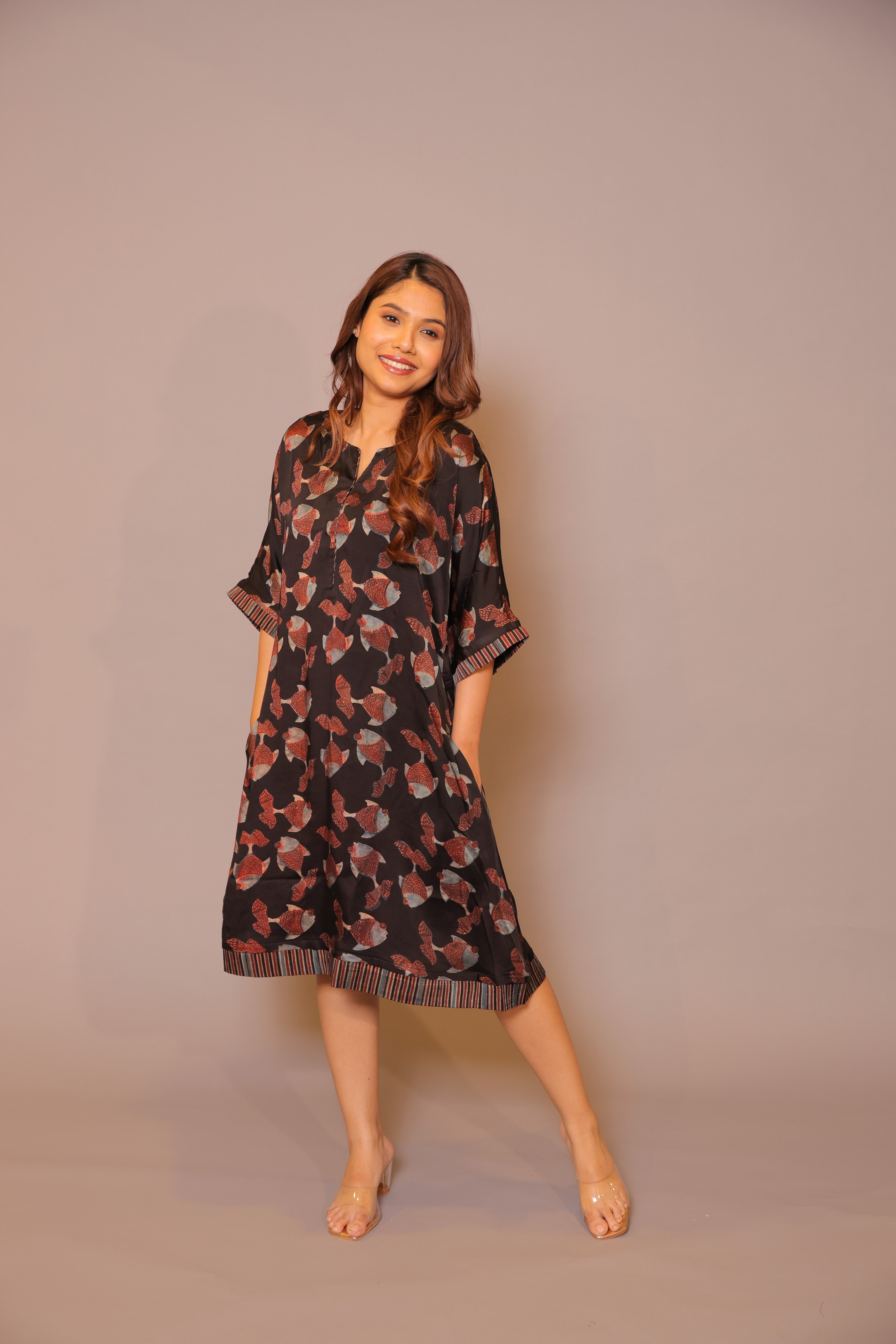 Fish Ajrakh Dress