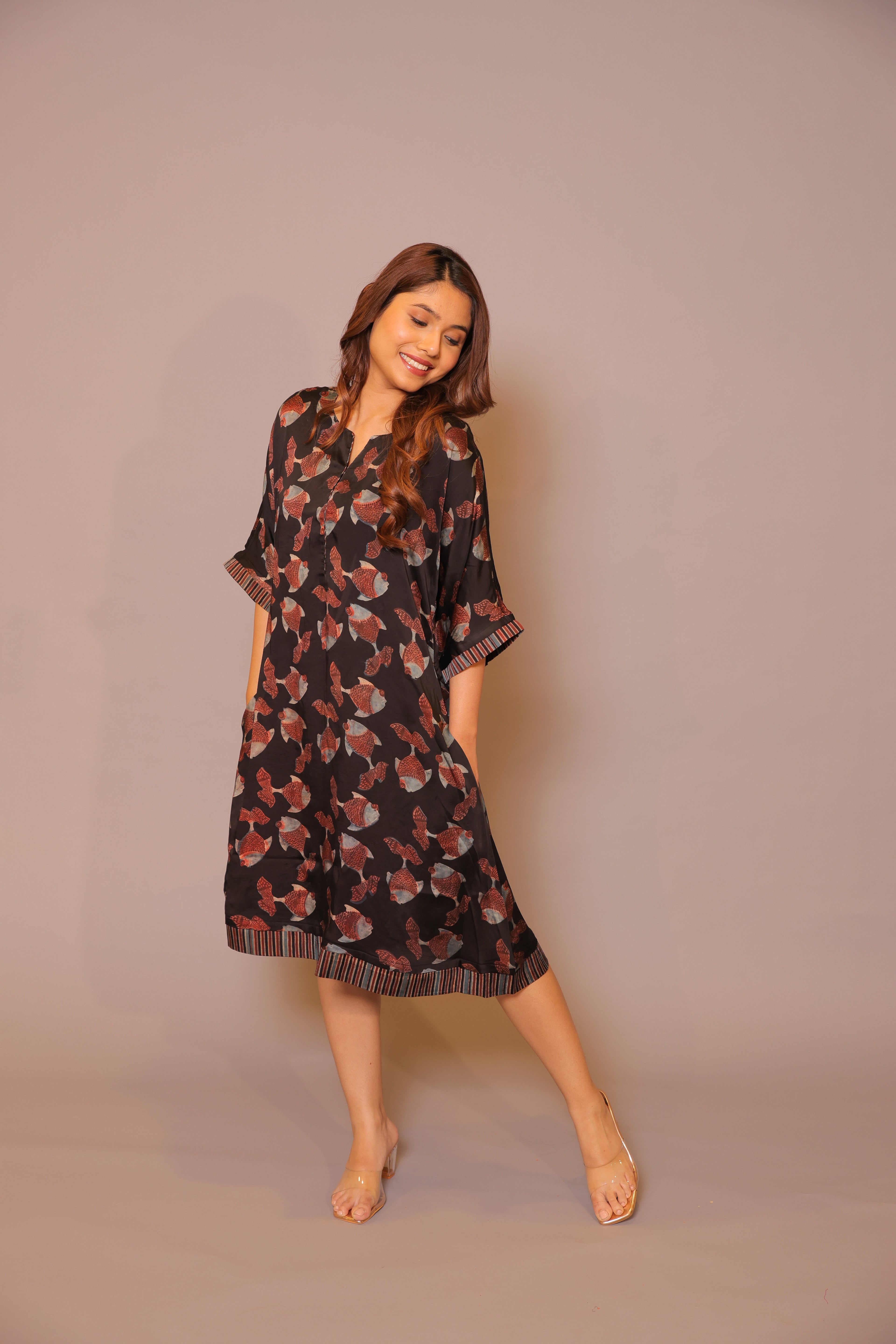 Fish Ajrakh Dress