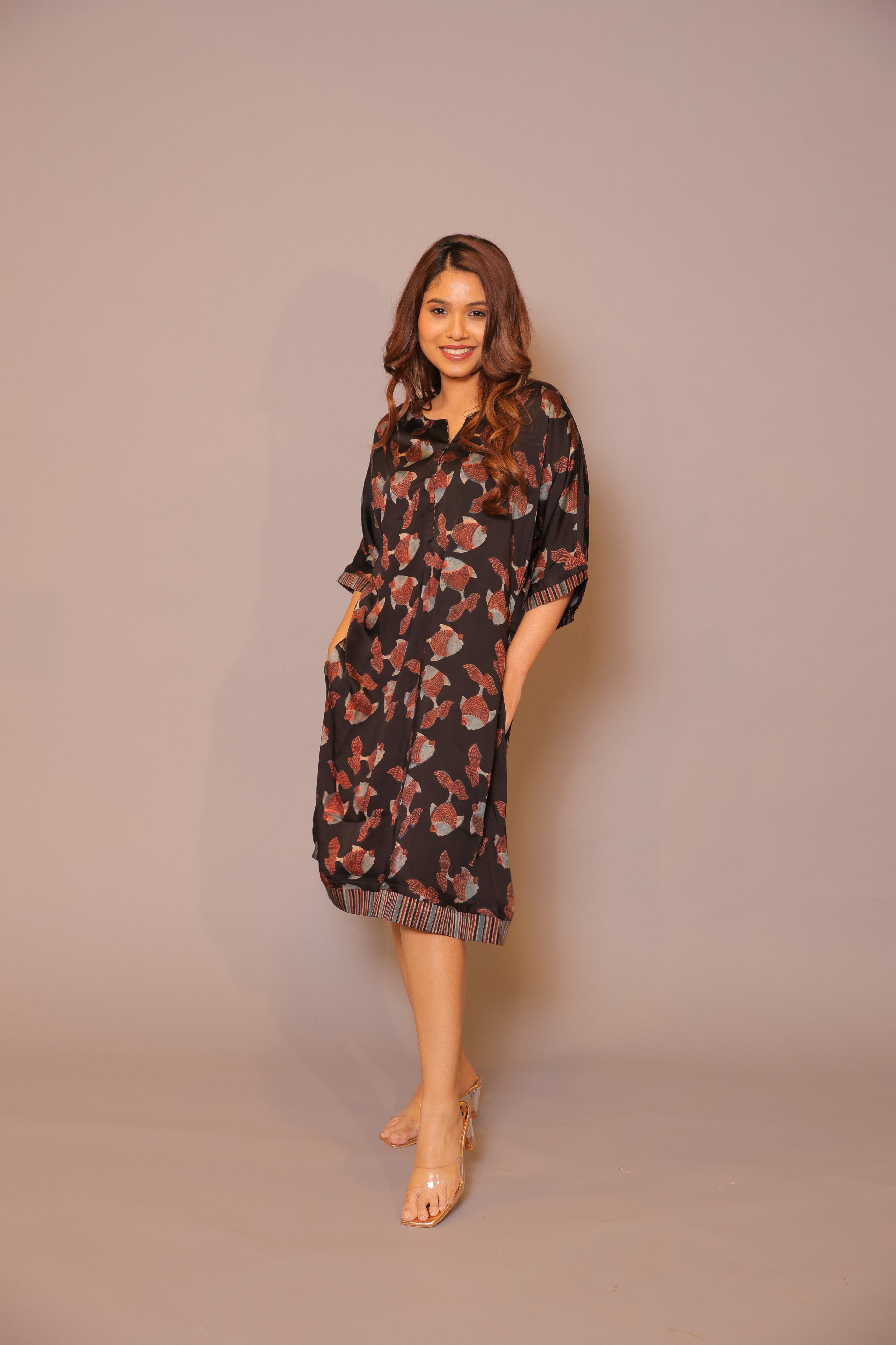 Fish Ajrakh Dress