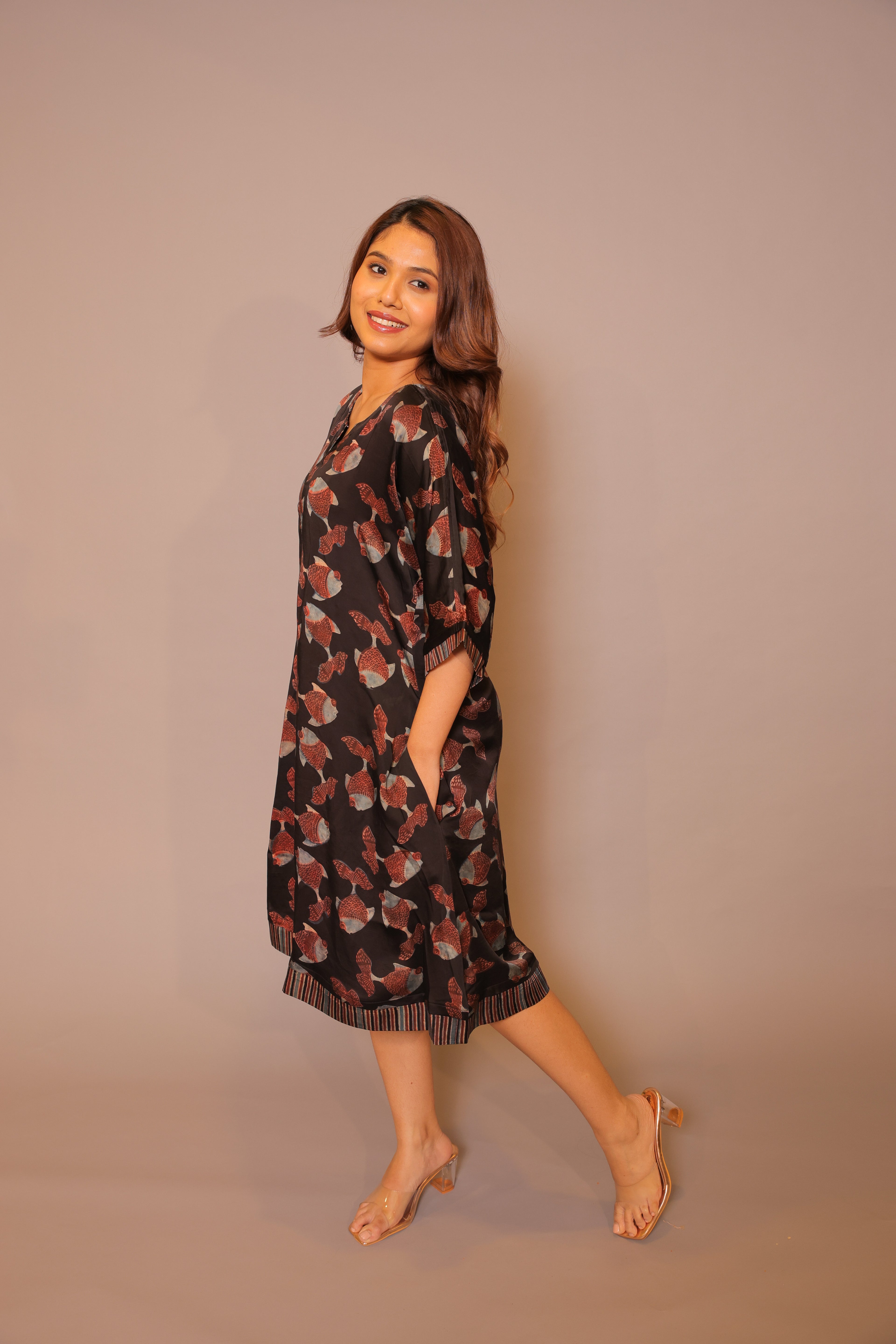Fish Ajrakh Dress