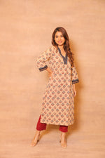 Load image into Gallery viewer, Beige Embroidary Kurta
