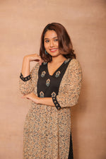 Load image into Gallery viewer, Bagru Hand Embroidery yoke kurta

