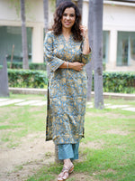 Load image into Gallery viewer, Women&#39;s Straight Indigo Cotton Kurta
