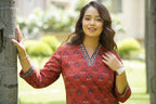 Red Ajrak Straight