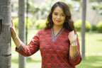 Red Ajrak Straight