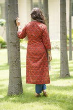 Red Ajrak Straight