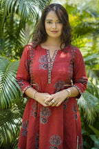 Flared Ajrak Red