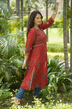Flared Ajrak Red