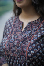 Ajrakh Black & Rust Top