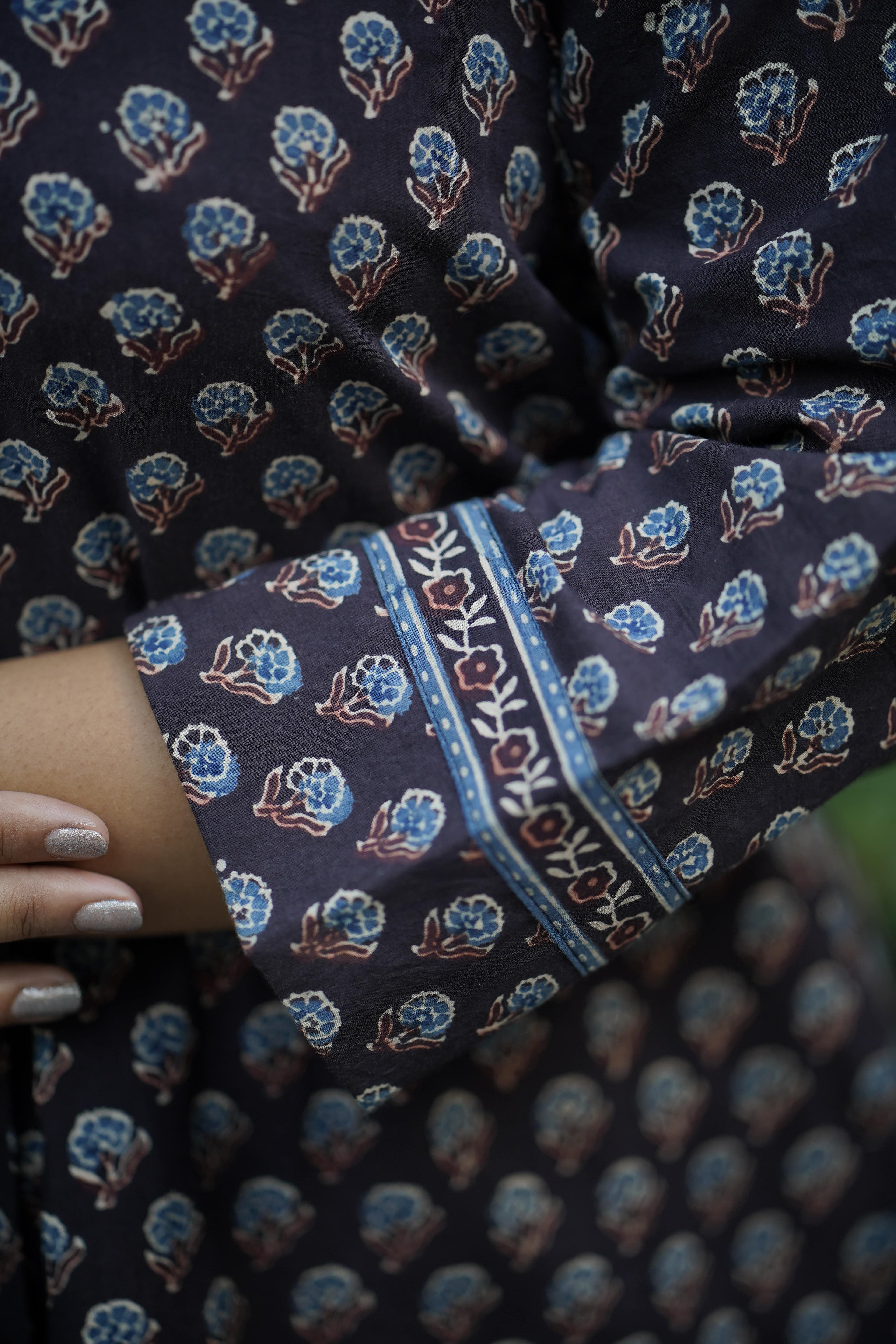 Ajrakh relaxed Black & Rust Top