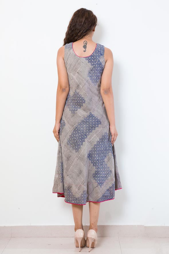 Calf Length Dress- geometric