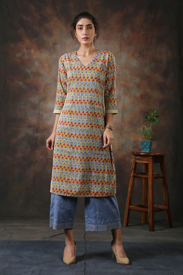 Women's Neelam Kurta ( Macaw)