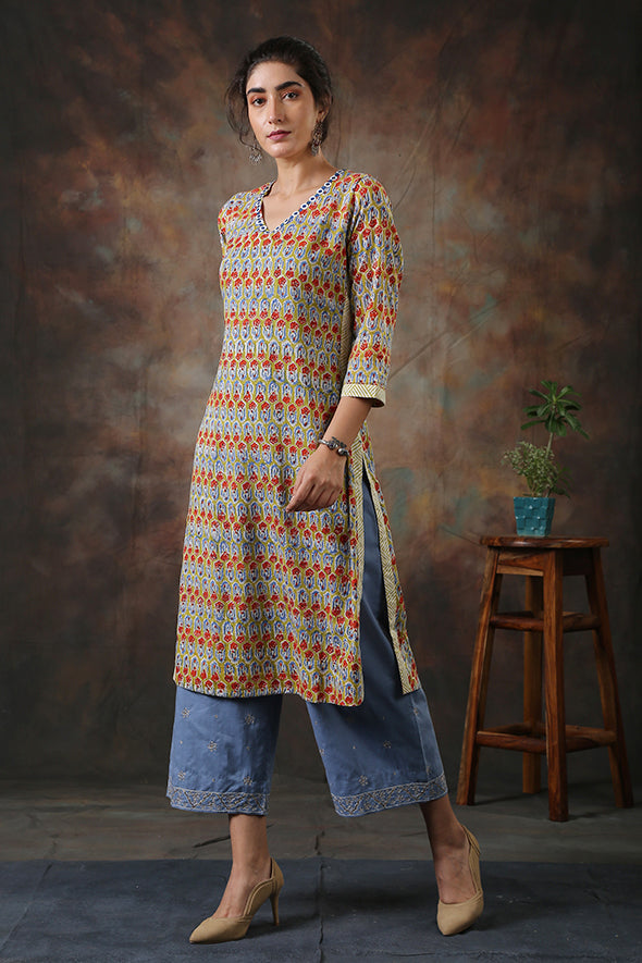 Women's Neelam Kurta ( Macaw)