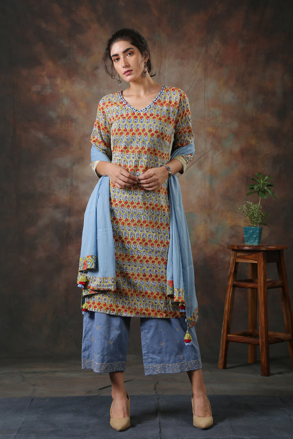 Women's Neelam Kurta ( Macaw)