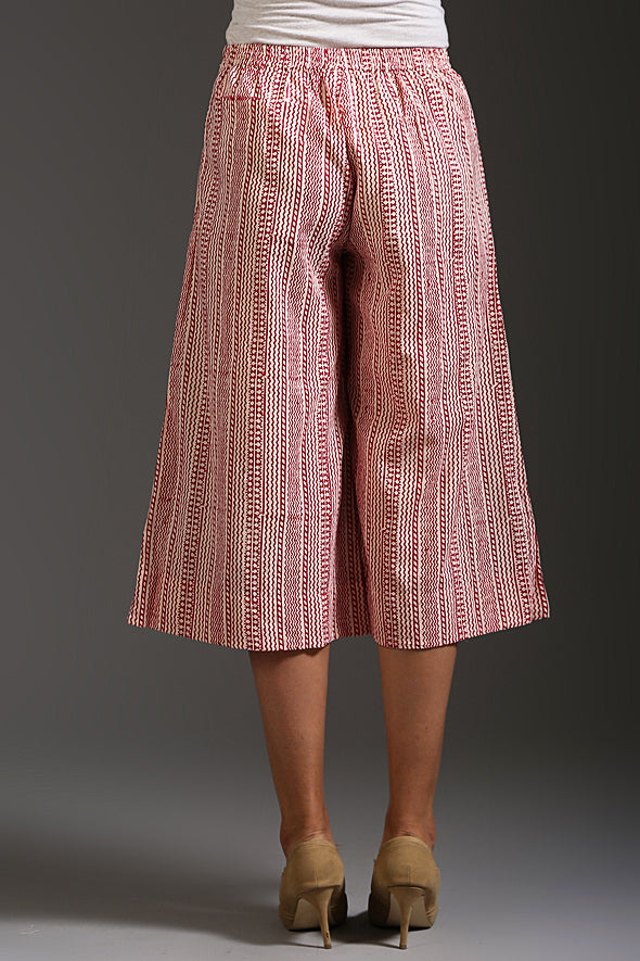 Women's Jester Red Culottes Trouser