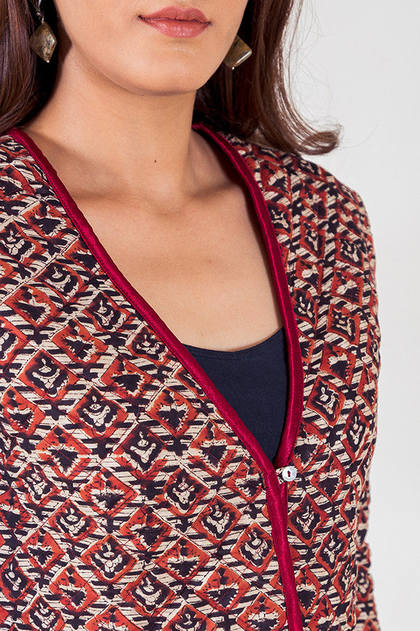 Geometric Short Quilted Jacket