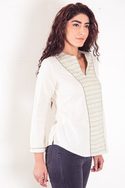 Noir silk panelled Top