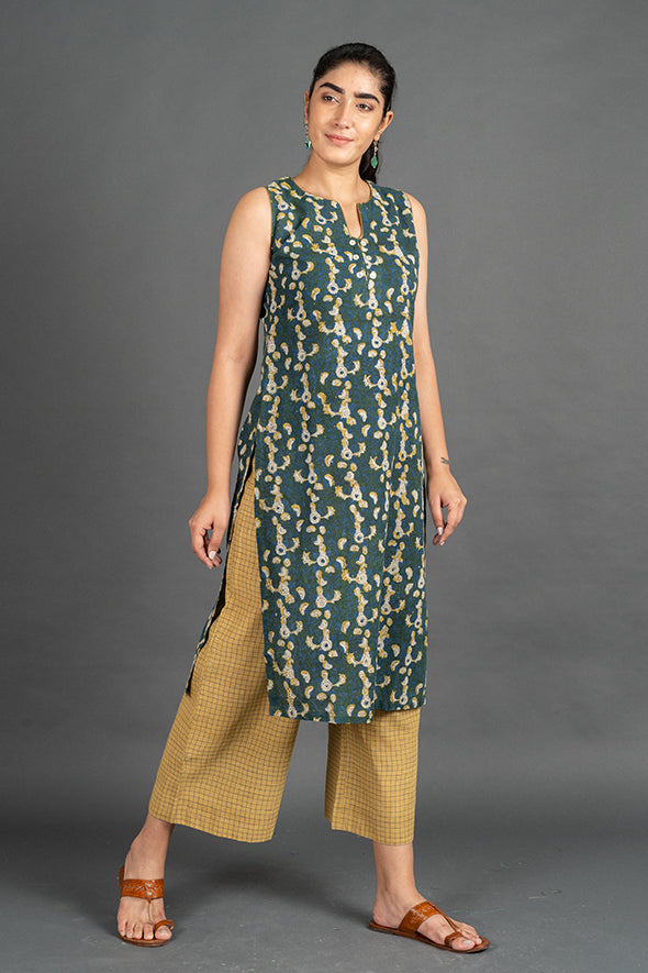 Women's Seaweed Sleeveless Kurta