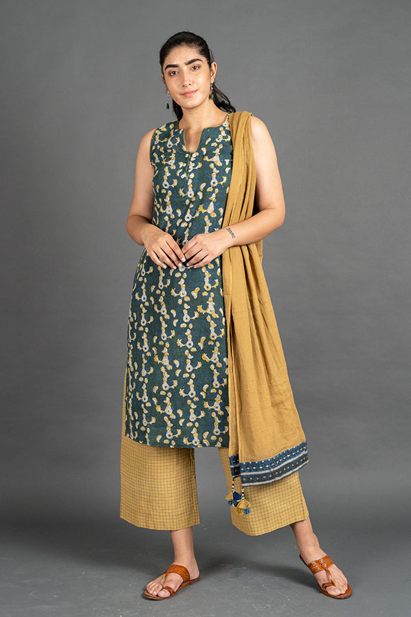 Women's Seaweed Sleeveless Kurta